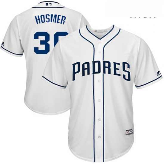 Mens Majestic San Diego Padres 30 Eric Hosmer Replica White Home Cool Base MLB Jersey