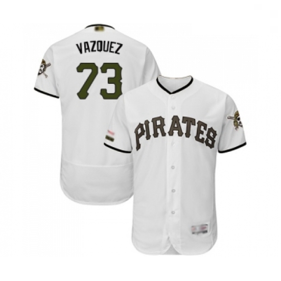 Mens Pittsburgh Pirates 73 Felipe Vazquez White Alternate Authentic Collection Flex Base Baseball Je