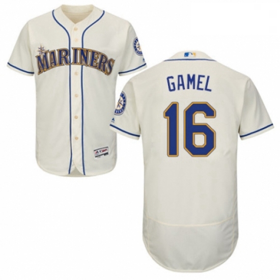 Mens Majestic Seattle Mariners 16 Ben Gamel Cream Alternate Flex Base Authentic Collection MLB Jerse