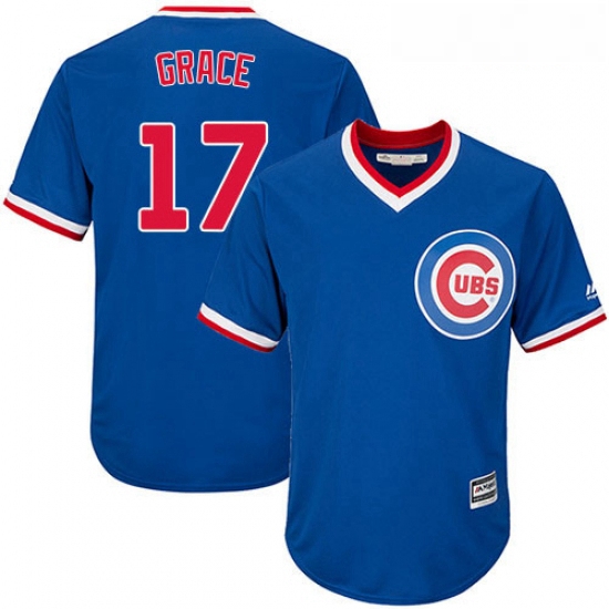 Youth Majestic Chicago Cubs 17 Mark Grace Replica Royal Blue Cooperstown Cool Base MLB Jersey