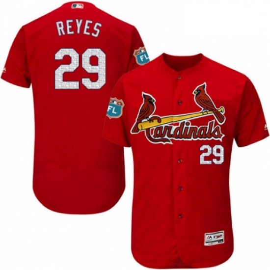 Mens Majestic St Louis Cardinals 29 lex Reyes Red Alternate Flex Base Authentic Collection MLB Jerse