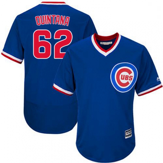 Mens Majestic Chicago Cubs 62 Jose Quintana Royal Blue Cooperstown Flexbase Authentic Collection MLB