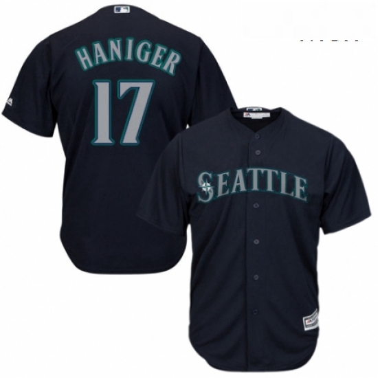 Mens Majestic Seattle Mariners 17 Mitch Haniger Replica Navy Blue Alternate 2 Cool Base MLB Jersey