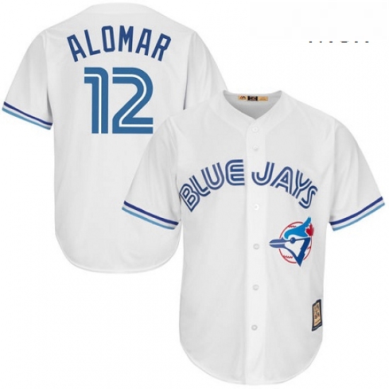 Mens Majestic Toronto Blue Jays 12 Roberto Alomar Authentic White Cooperstown MLB Jersey