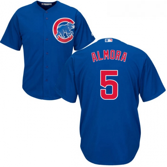 Youth Majestic Chicago Cubs 5 Albert Almora Jr Authentic Royal Blue Alternate Cool Base MLB Jersey