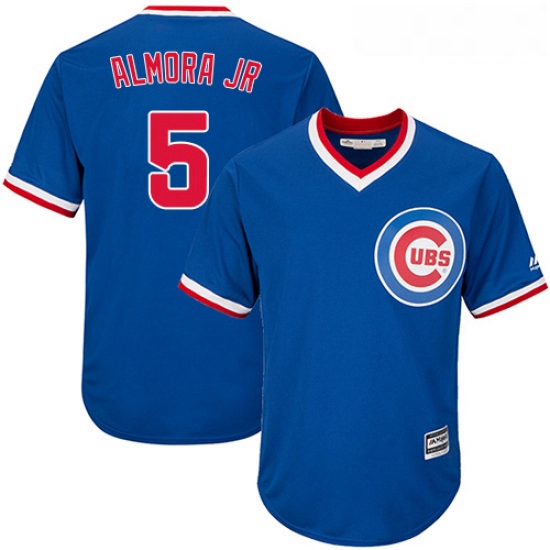 Youth Majestic Chicago Cubs 5 Albert Almora Jr Authentic Royal Blue Cooperstown Cool Base MLB Jersey