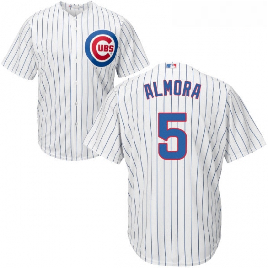 Youth Majestic Chicago Cubs 5 Albert Almora Jr Authentic White Home Cool Base MLB Jersey