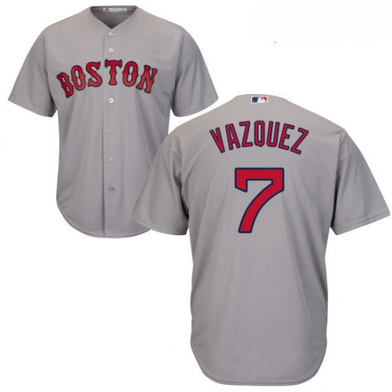 Youth Majestic Boston Red Sox 7 Christian Vazquez Authentic Grey Road Cool Base MLB Jersey