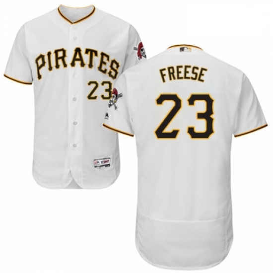 Mens Majestic Pittsburgh Pirates 23 David Freese White Home Flex Base Authentic Collection MLB Jerse