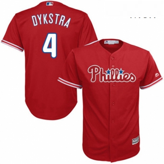 Mens Majestic Philadelphia Phillies 4 Lenny Dykstra Replica Red Alternate Cool Base MLB Jersey