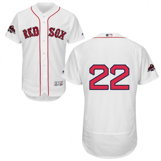 Mens Majestic Boston Red Sox 22 Rick Porcello White Home Flex Base Authentic Collection 2018 World S