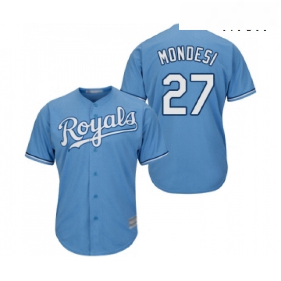 Mens Kansas City Royals 27 Adalberto Mondesi Replica Light Blue Alternate 1 Cool Base Baseball Jerse