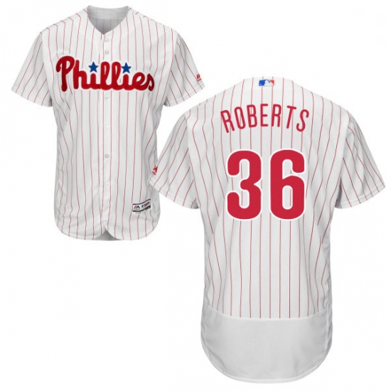 Mens Majestic Philadelphia Phillies 36 Robin Roberts White Home Flex Base Authentic Collection MLB J