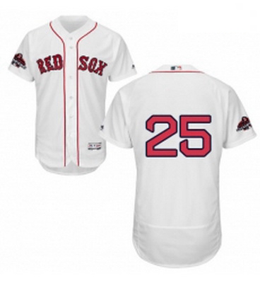 Mens Majestic Boston Red Sox 25 Tony Conigliaro White Home Flex Base Authentic Collection 2018 World