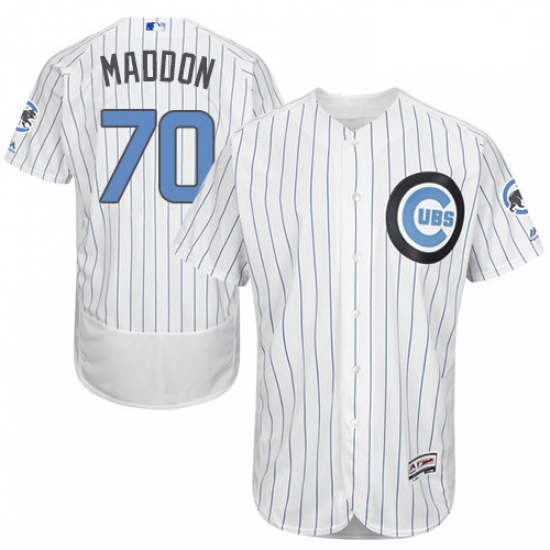 Mens Majestic Chicago Cubs 70 Joe Maddon Authentic White 2016 Fathers Day Fashion Flex Base MLB Jers