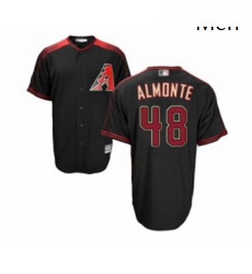 Mens Arizona Diamondbacks 48 Abraham Almonte Replica Black Brick Alternate Home Cool Base Baseball J