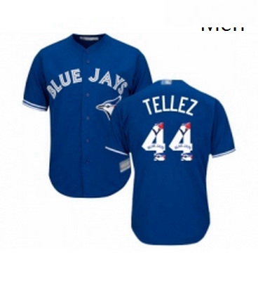 Mens Toronto Blue Jays 44 Rowdy Tellez Authentic Blue Team Logo Fashion Baseball Jersey