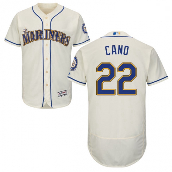 Mens Majestic Seattle Mariners 22 Robinson Cano Cream Alternate Flex Base Authentic Collection MLB J