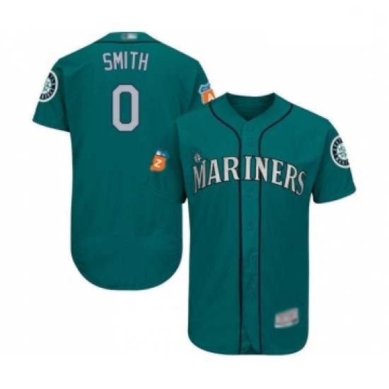 Mens Seattle Mariners 0 Mallex Smith Teal Green Alternate Flex Base Authentic Collection Baseball Je