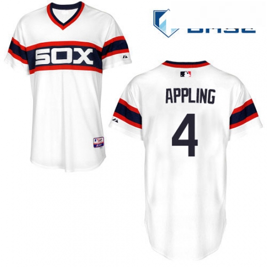 Mens Majestic Chicago White Sox 4 Luke Appling Replica White 2013 Alternate Home Cool Base MLB Jerse