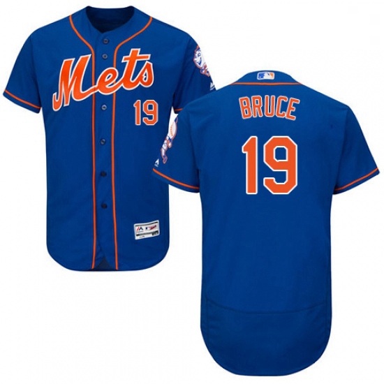 Mens Majestic New York Mets 19 Jay Bruce Royal Blue Alternate Flex Base Authentic Collection MLB Jer