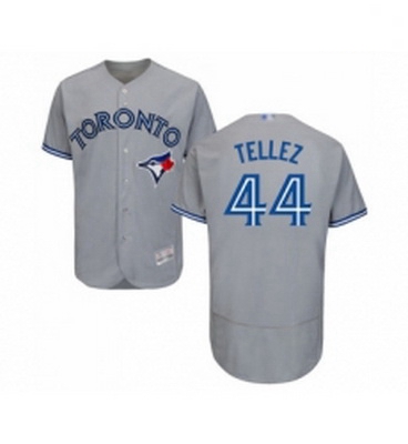 Mens Toronto Blue Jays 44 Rowdy Tellez Grey Road Flex Base Authentic Collection Baseball Jersey