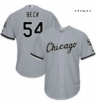 Mens Majestic Chicago White Sox 54 Chris Beck Replica Grey Road Cool Base MLB Jersey