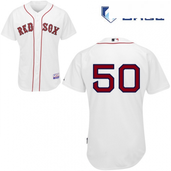 Mens Majestic Boston Red Sox 50 Mookie Betts Replica White Home Cool Base MLB Jersey