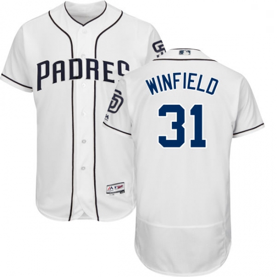 Mens Majestic San Diego Padres 31 Dave Winfield White Home Flex Base Authentic Collection MLB Jersey