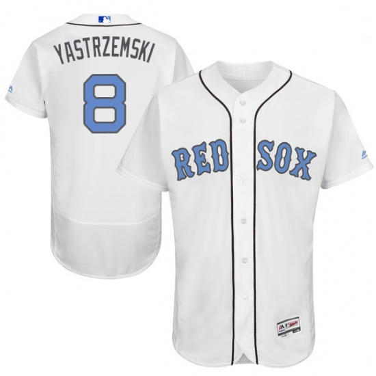 Mens Majestic Boston Red Sox 8 Carl Yastrzemski Authentic White 2016 Fathers Day Fashion Flex Base M