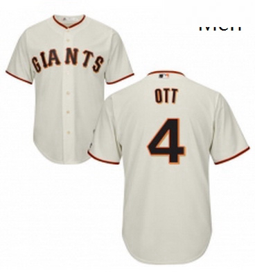 Mens Majestic San Francisco Giants 4 Mel Ott Replica Cream Home Cool Base MLB Jersey