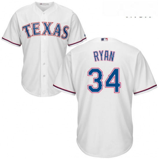 Mens Majestic Texas Rangers 34 Nolan Ryan Replica White Home Cool Base MLB Jersey