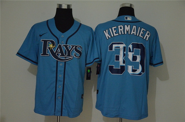 Rays 39 Kevin Kiermaier Light Blue 2020 Nike Cool Base Fas