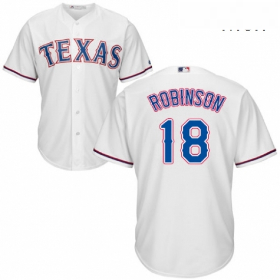 Mens Majestic Texas Rangers 18 Drew Robinson Replica White Home Cool Base MLB Jersey