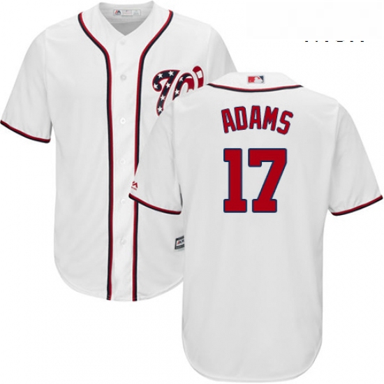 Mens Majestic Washington Nationals 17 Matt Adams Replica White Home Cool Base MLB Jersey