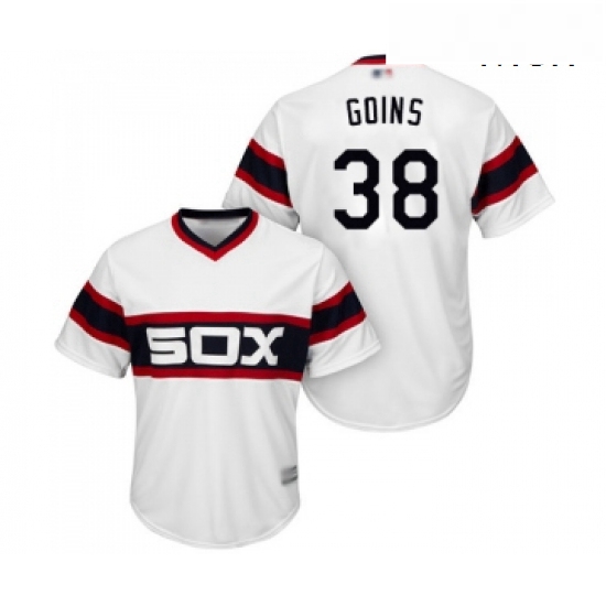 Mens Chicago White Sox 38 Ryan Goins Replica White 2013 Alternate Home Cool Base Baseball Jersey