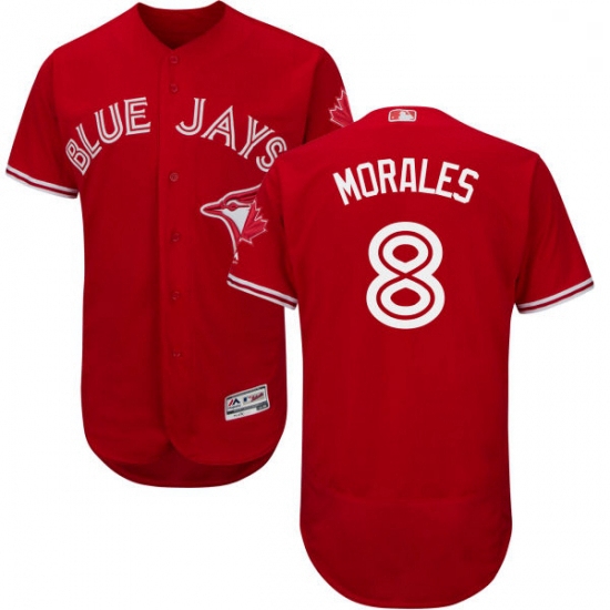 Mens Majestic Toronto Blue Jays 8 Kendrys Morales Scarlet Flexbase Authentic Collection Alternate ML