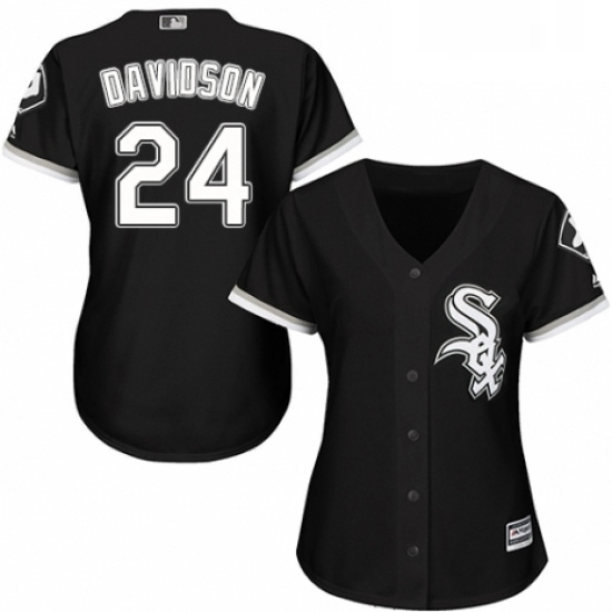 Womens Majestic Chicago White Sox 24 Matt Davidson Authentic Black Alternate Home Cool Base MLB Jers