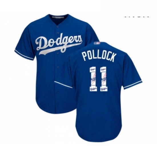 Mens Los Angeles Dodgers 11 A J Pollock Authentic Royal Blue Team Logo Fashion Cool Base Baseball Je