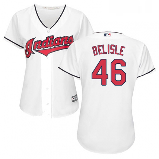 Womens Majestic Cleveland Indians 46 Matt Belisle Replica White Home Cool Base MLB Jersey