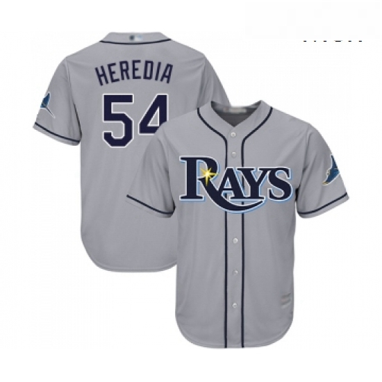 Mens Tampa Bay Rays 54 Guillermo Heredia Replica Grey Road Cool Base Baseball Jersey