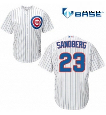 Mens Majestic Chicago Cubs 23 Ryne Sandberg Replica White Home Cool Base MLB Jersey