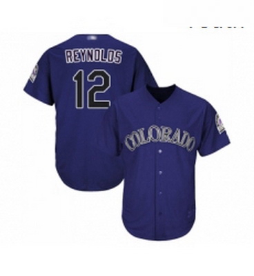 Youth Colorado Rockies 12 Mark Reynolds Replica Purple Alternate 1 Cool Base Baseball Jersey