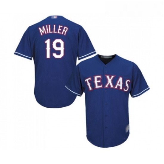 Youth Texas Rangers 19 Shelby Miller Replica Royal Blue Alternate 2 Cool Base Baseball Jersey