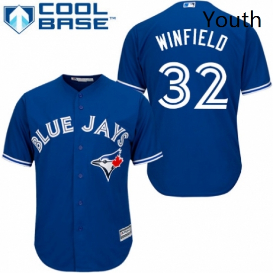 Youth Majestic Toronto Blue Jays 32 Dave Winfield Replica Blue Alternate MLB Jersey