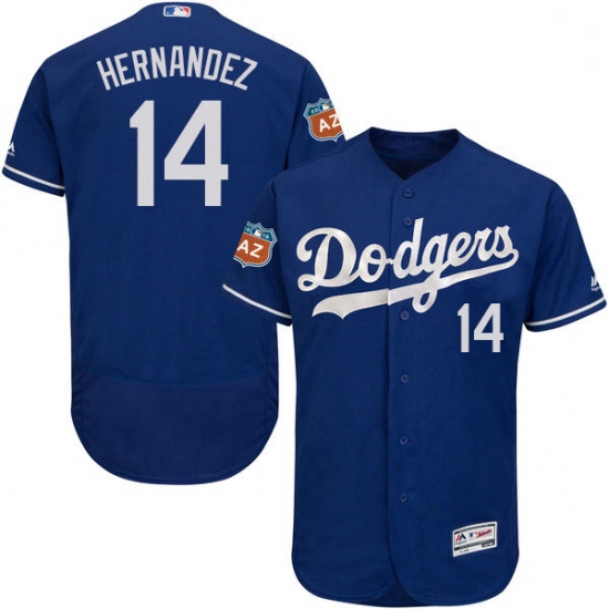 Mens Majestic Los Angeles Dodgers 14 Enrique Hernandez Royal Blue Flexbase Authentic Collection MLB 