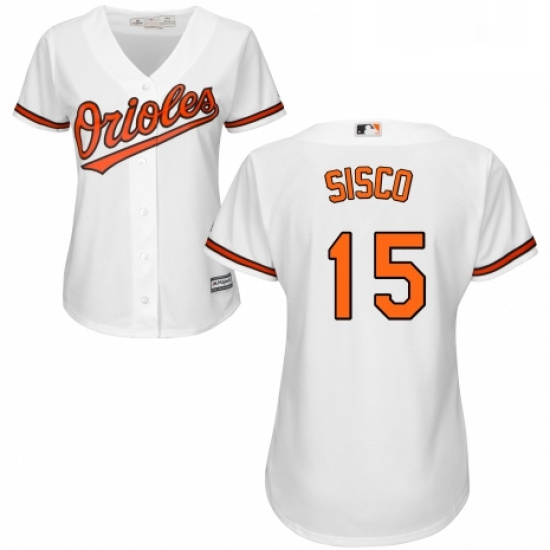 Womens Majestic Baltimore Orioles 15 Chance Sisco Authentic White Home Cool Base MLB Jersey