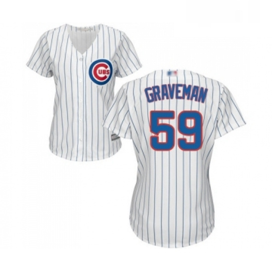 Womens Chicago Cubs 59 Kendall Graveman Authentic White Home Cool Base Baseball Jersey