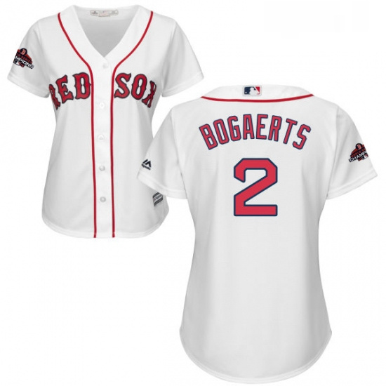 Womens Majestic Boston Red Sox 2 Xander Bogaerts Authentic White Home 2018 World Series Champions ML