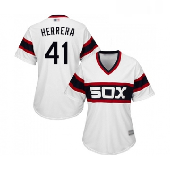 Womens Chicago White Sox 41 Kelvin Herrera Replica White 2013 Alternate Home Cool Base Baseball Jers